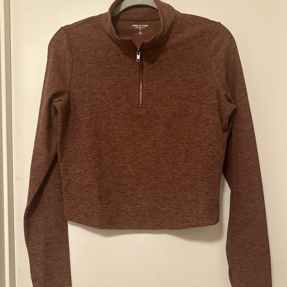 Year of Ours Women's Rust Quarter-Zip Sweatshirt